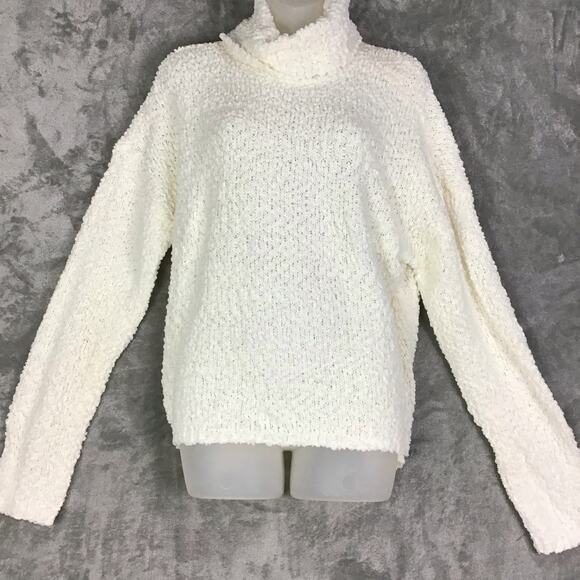 Bobeau Sweater Women's Size Large Off White Popcorn Kit Cowl Neck Long-Sleeve - Picture 4 of 16